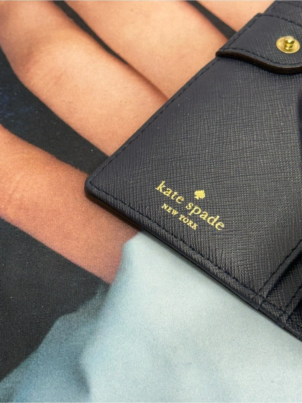 (new+tag) Kate Spade stacy long leather wallet navy blue